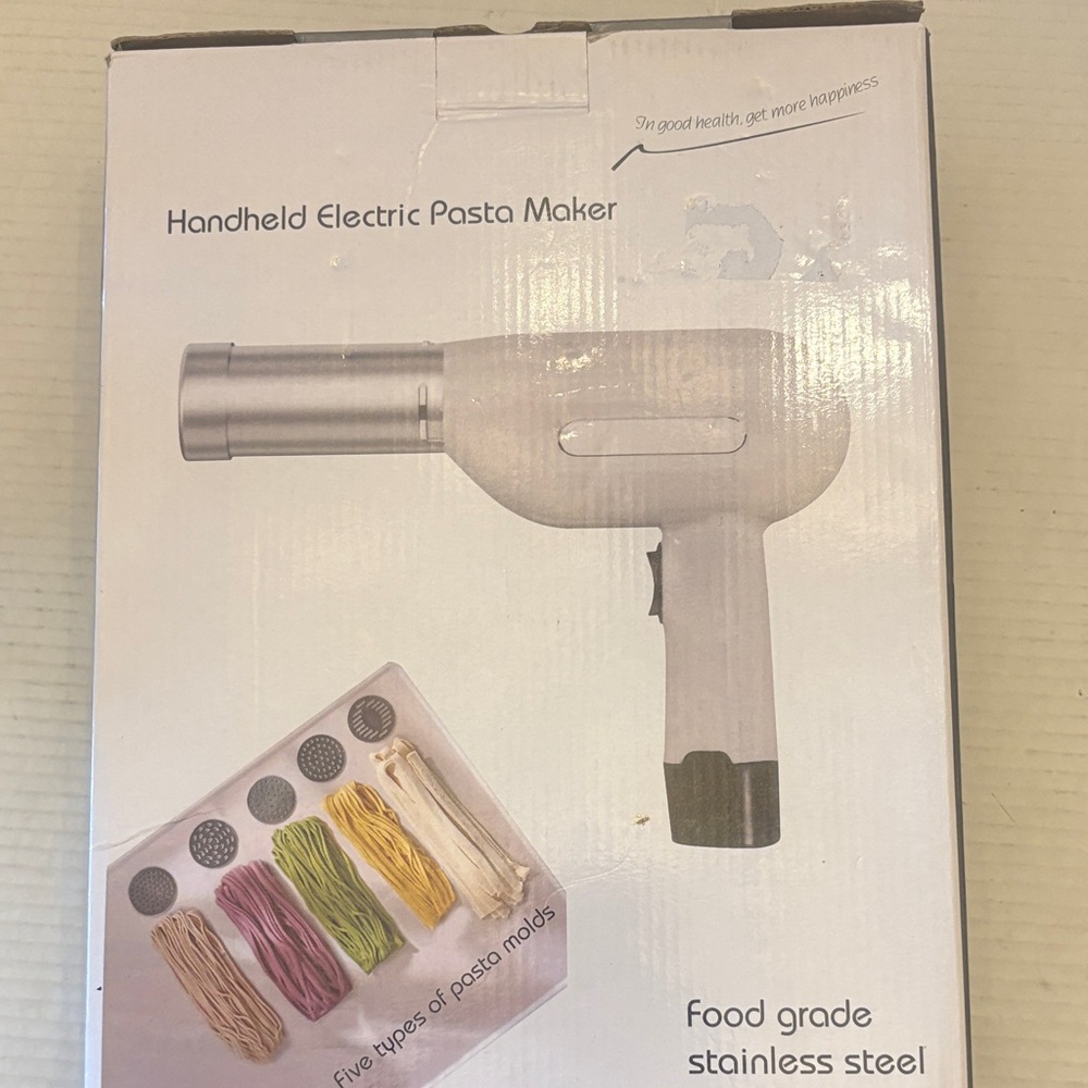 Handheld Electric Pasta Maker - White Handheld Pasta Machine